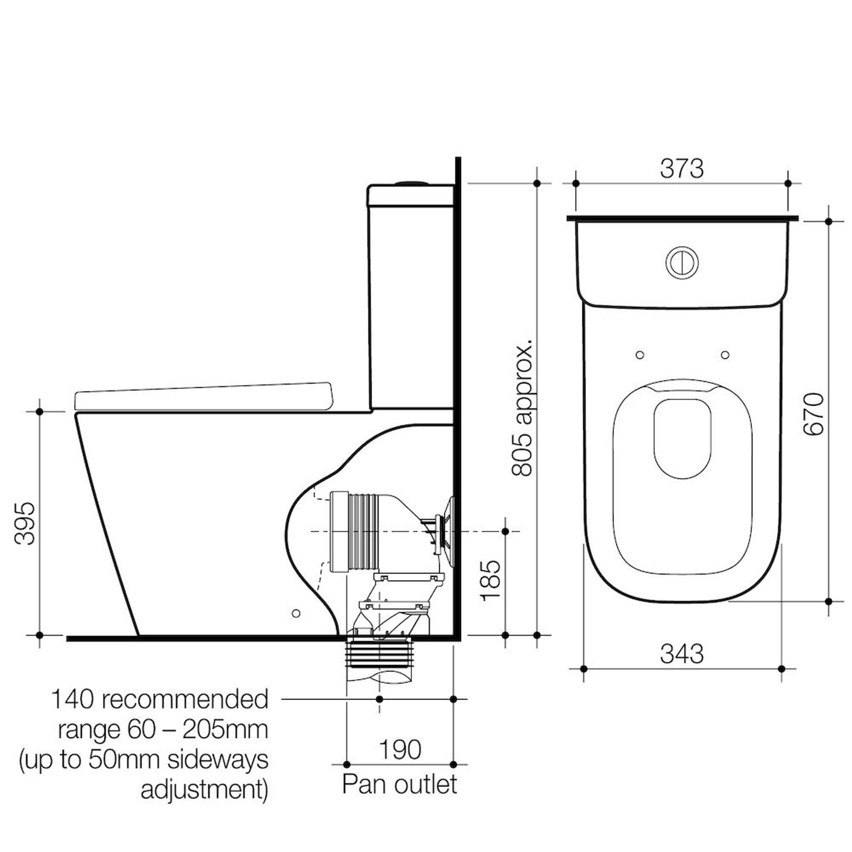 Luna Square Cleanflush Wall Faced Toilet Suite gallery detail image