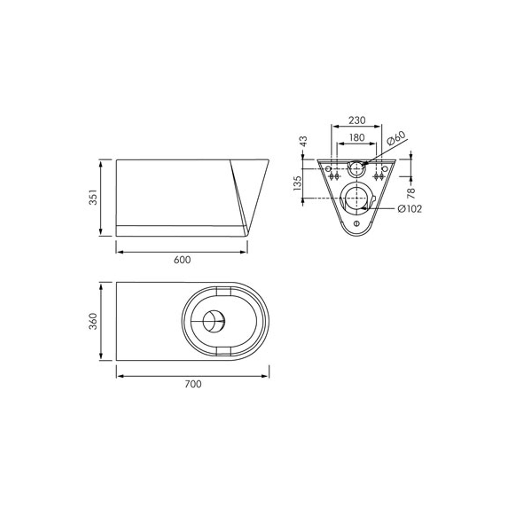 KWC Franke S/S Wall Mounted Accessible Toilet Pan gallery detail image