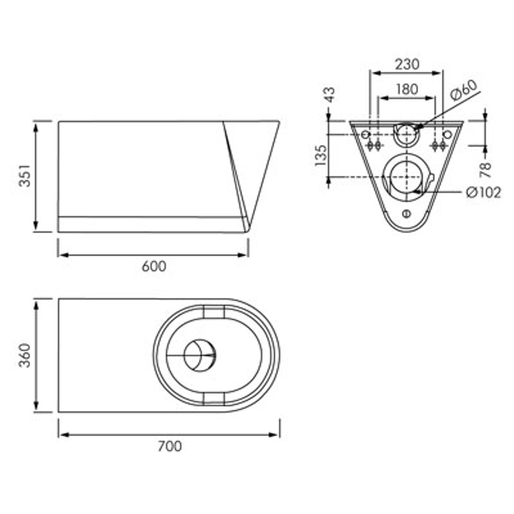 KWC Franke S/S Wall Mounted Accessible Toilet Pan gallery detail image