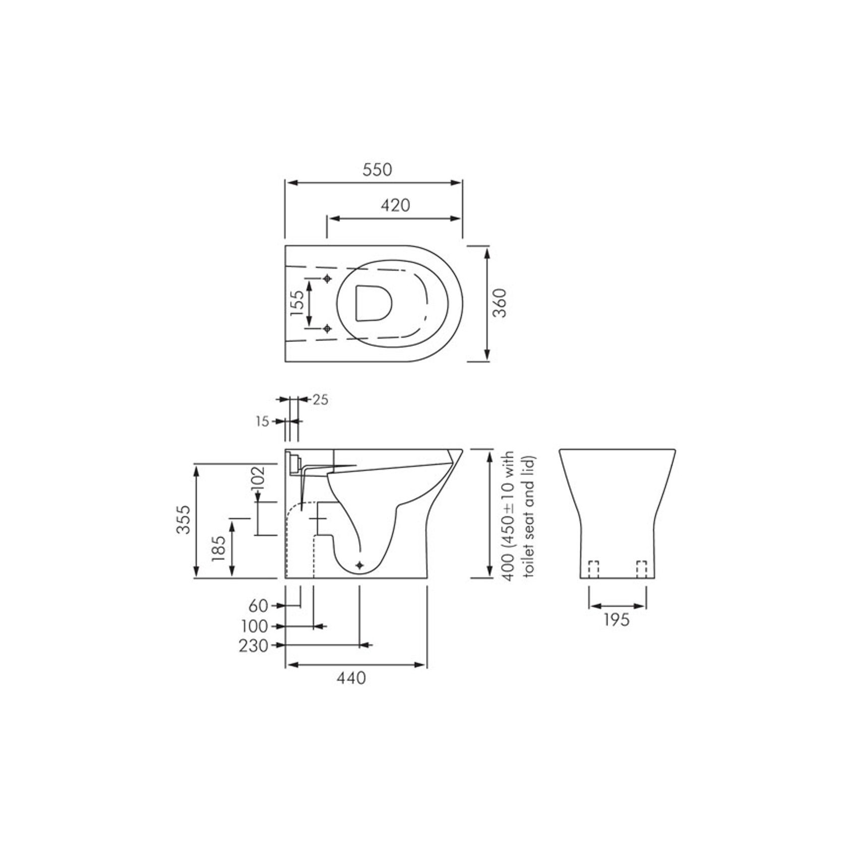 RAK Resort Rimless Wall Faced Toilet Pan gallery detail image