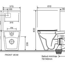 Vivo Toilet Suite with Thick Seat Matte Black gallery detail image