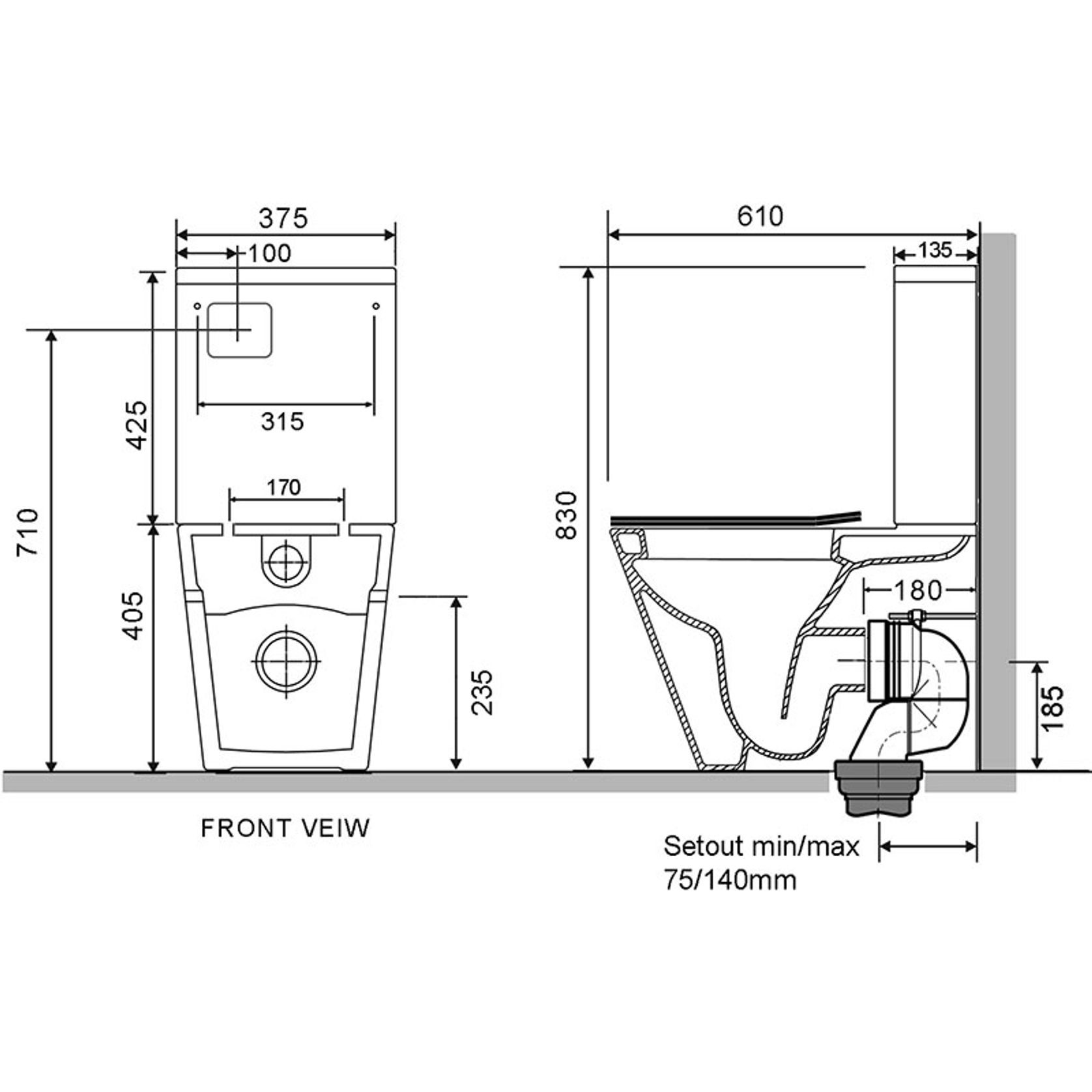Vivo Toilet Suite with Slim Seat Gloss White gallery detail image