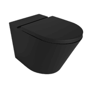 Vivo Floor Mounted Pan Thick Seat Rimless Matte Black gallery detail image