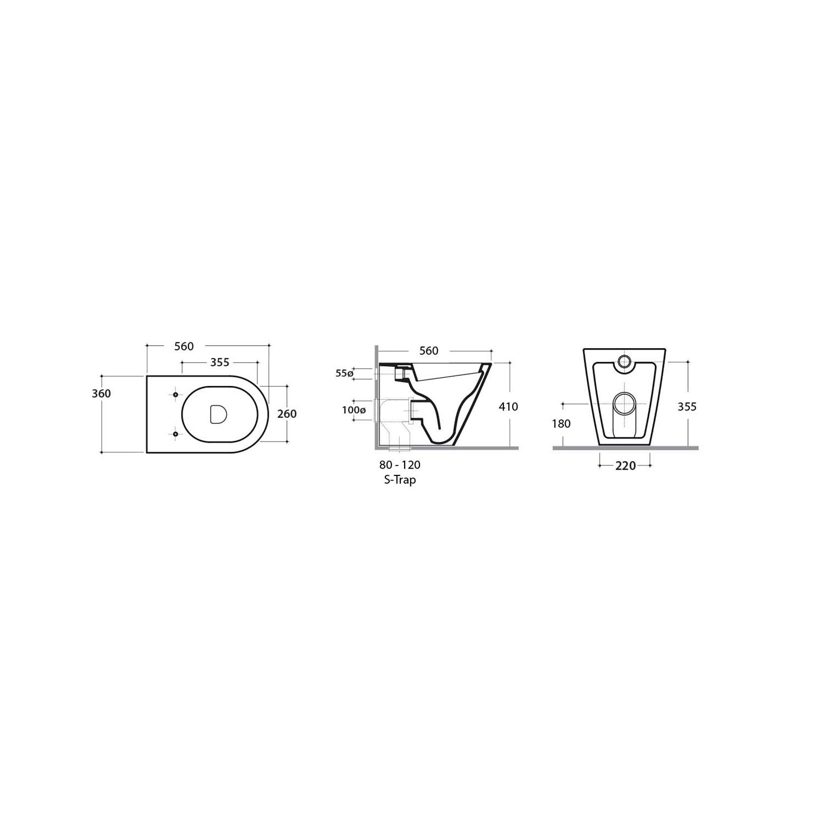 Vivo Floor Mounted Pan Slim Seat Rimless Gloss White gallery detail image