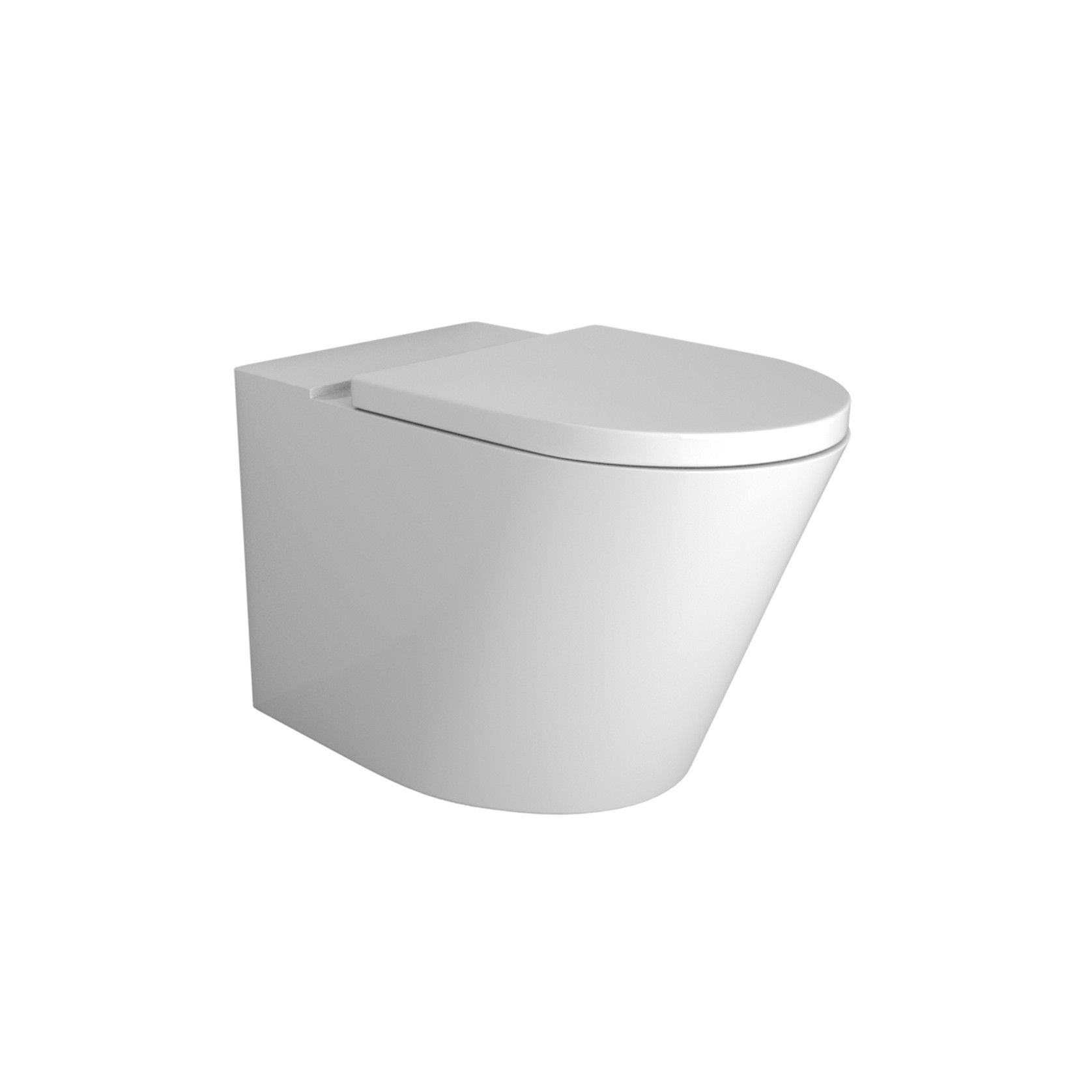 Vivo Floor Mounted Pan Thick Seat Rimless Gloss White gallery detail image