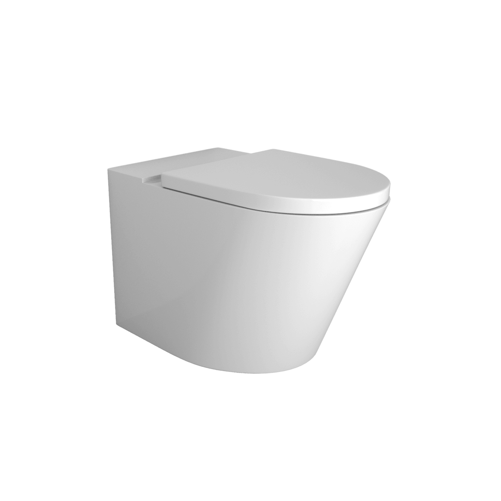 Vivo Floor Mounted Pan Thick Seat Rimless Gloss White gallery detail image