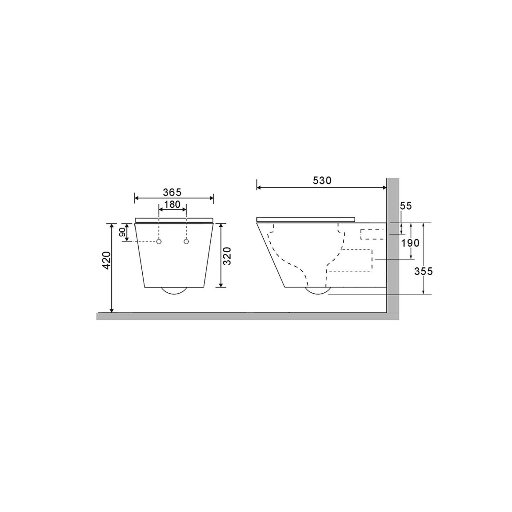 Vivo Wall Hung Pan Slim Seat Rimless Gloss White gallery detail image