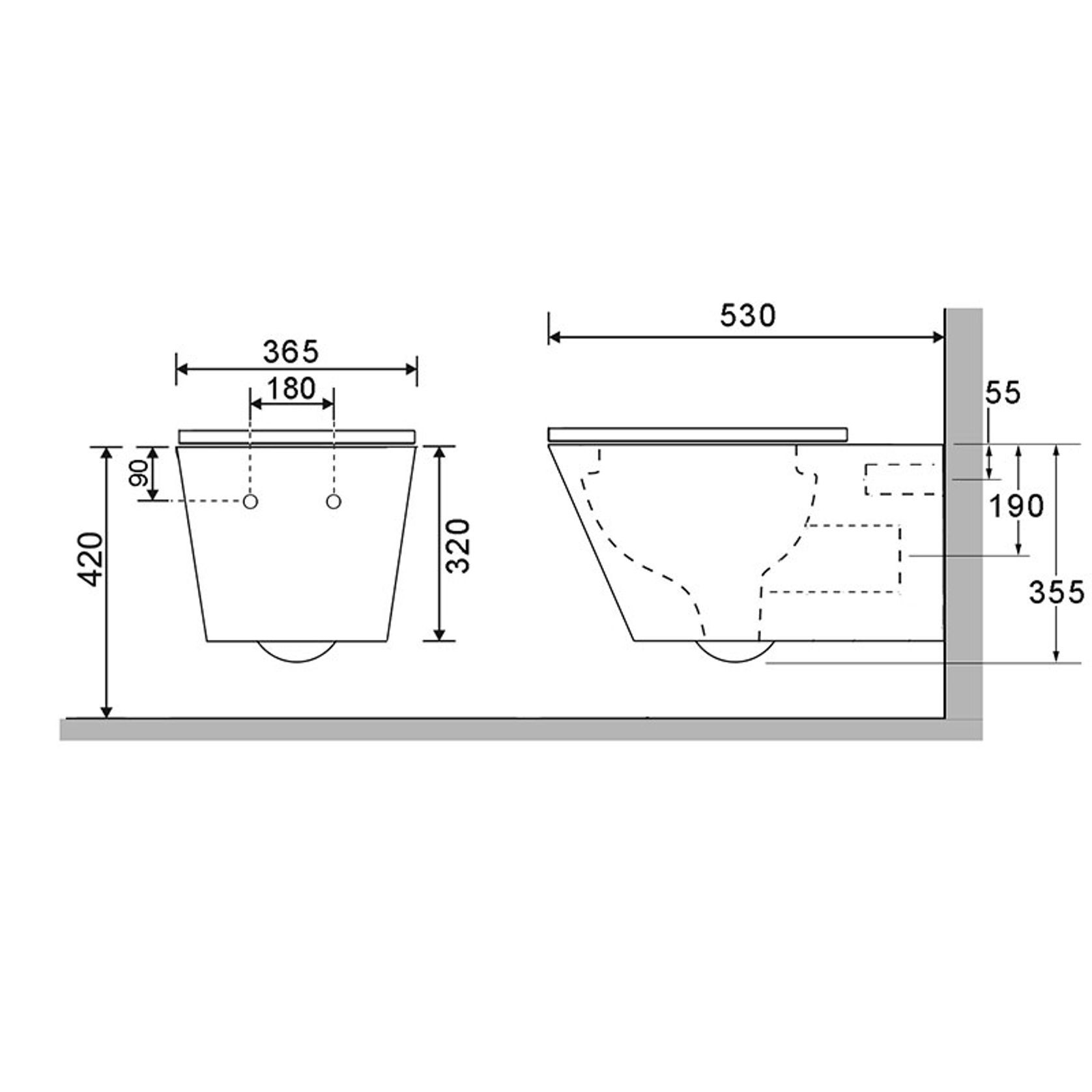 Vivo Wall Hung Pan Thick Seat Rimless Gloss White gallery detail image
