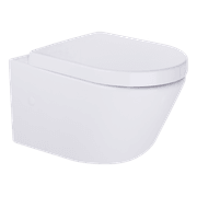 Vivo Wall Hung Pan Thick Seat Rimless Gloss White gallery detail image