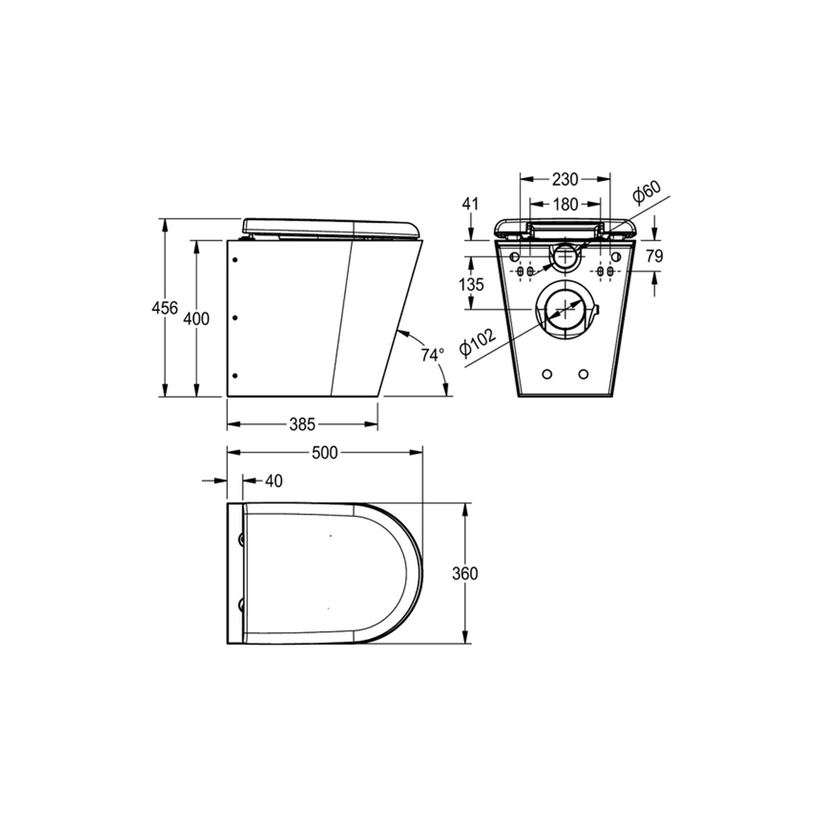 KWC Franke Floor Mounted Toilet Pan With Seat gallery detail image
