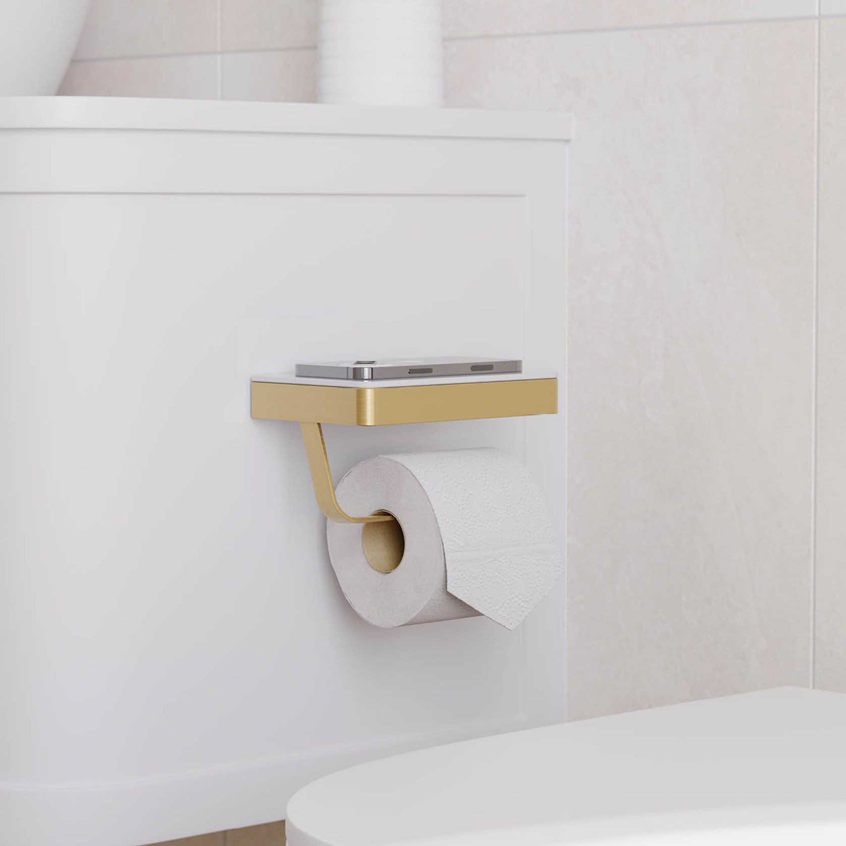 Tono Roll Holder with Shelf gallery detail image