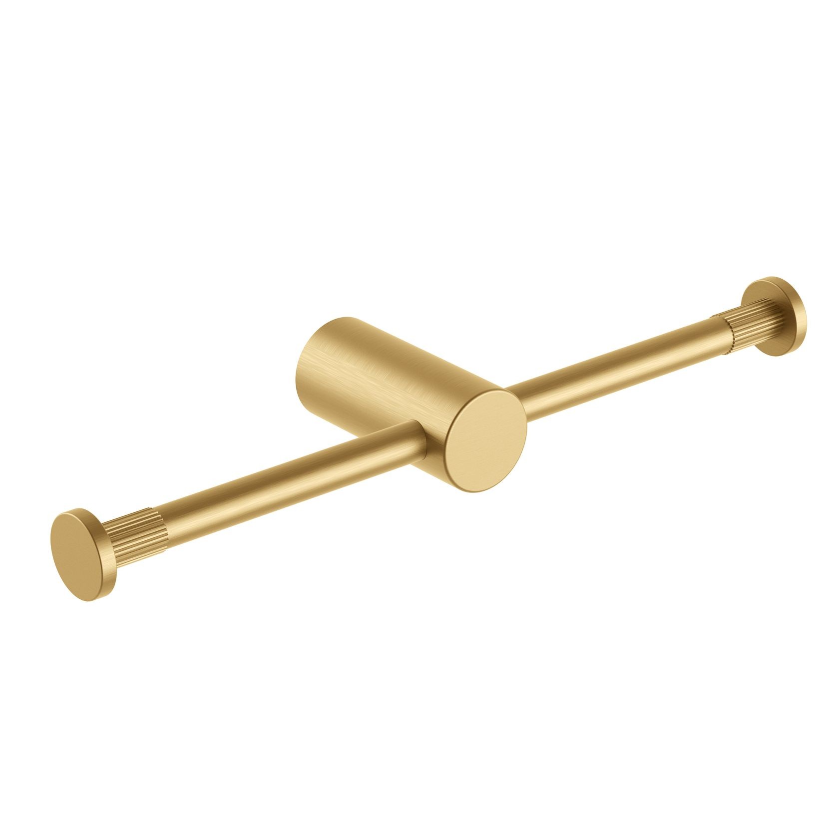 Caddence Double Toilet Paper Holder Brushed Brass gallery detail image