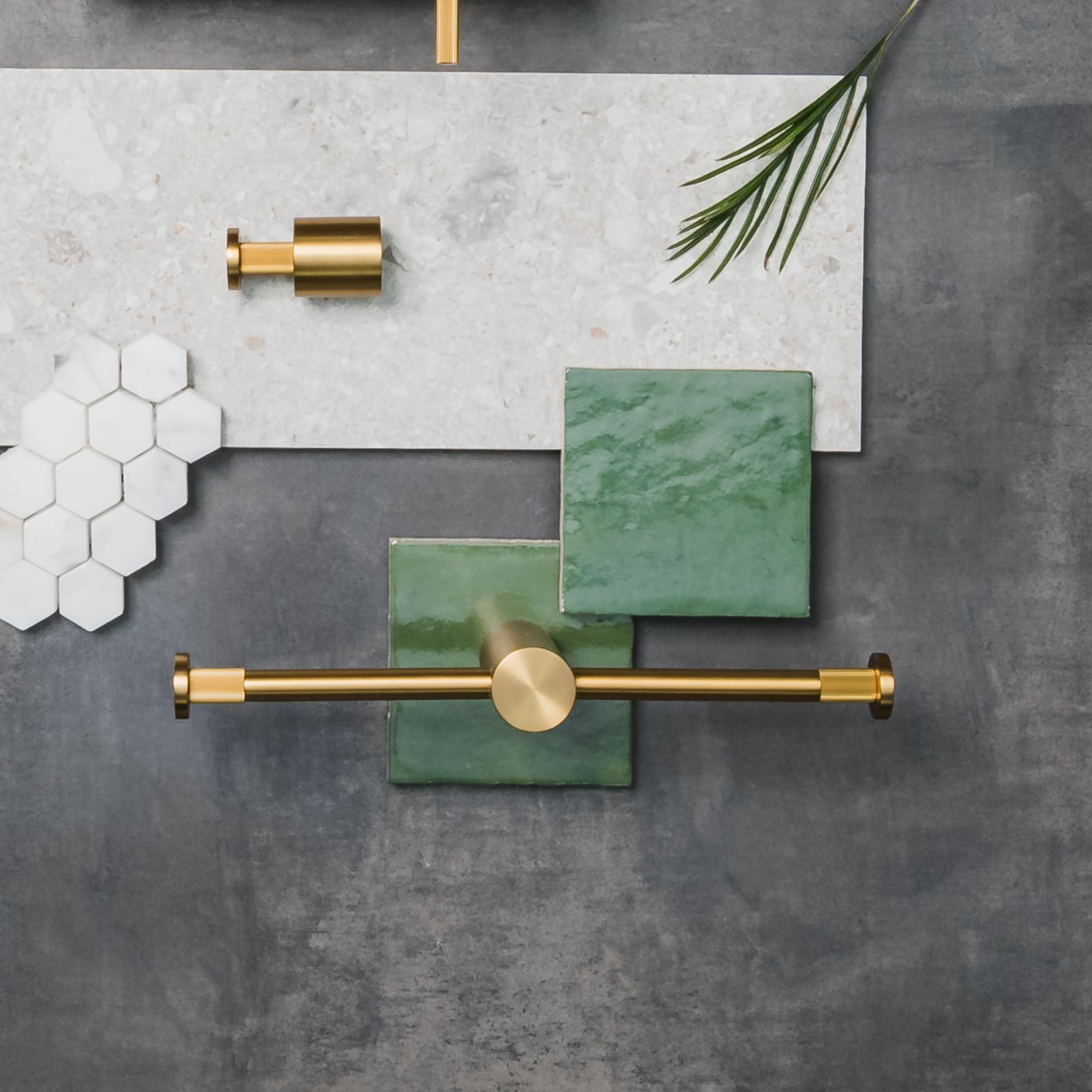Caddence Double Toilet Paper Holder Brushed Brass gallery detail image