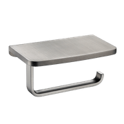 Cubic Toilet Roll Holder with Shelf Brushed Nickel gallery detail image