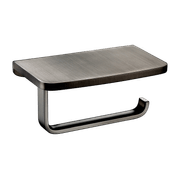 Cubic Toilet Roll Holder with Shelf Gun Metal gallery detail image