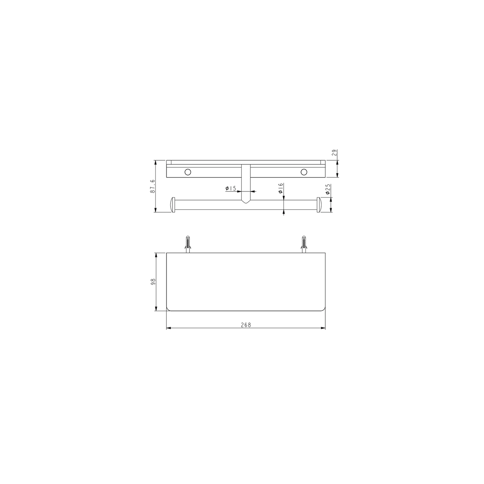 Pari Double Toilet Paper Holder With Shelf gallery detail image