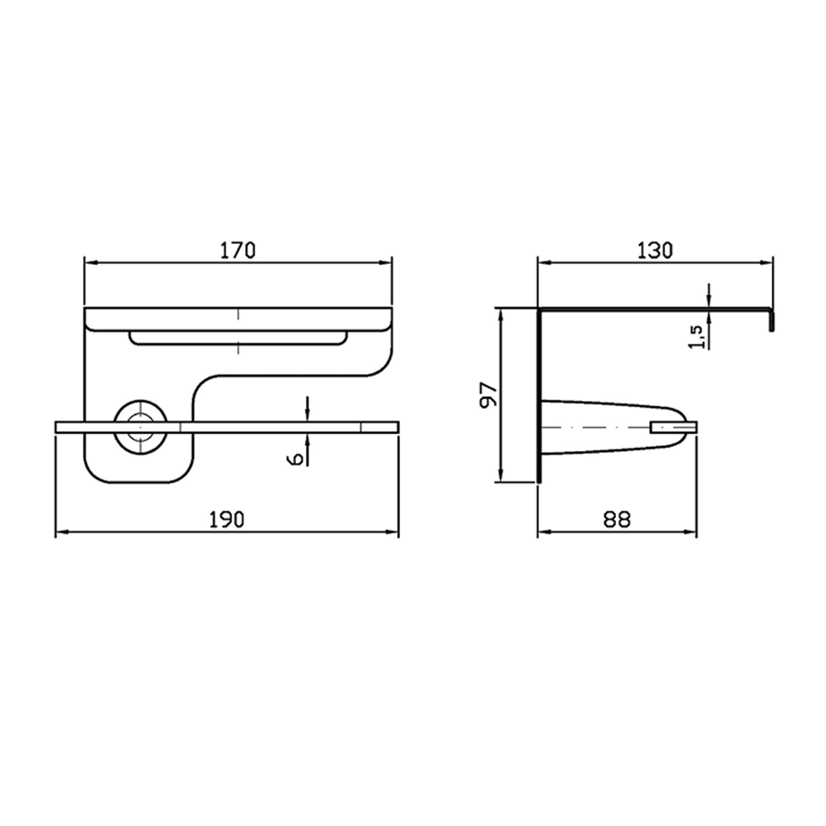 Veloce Toilet Paper Holder With Shelf gallery detail image