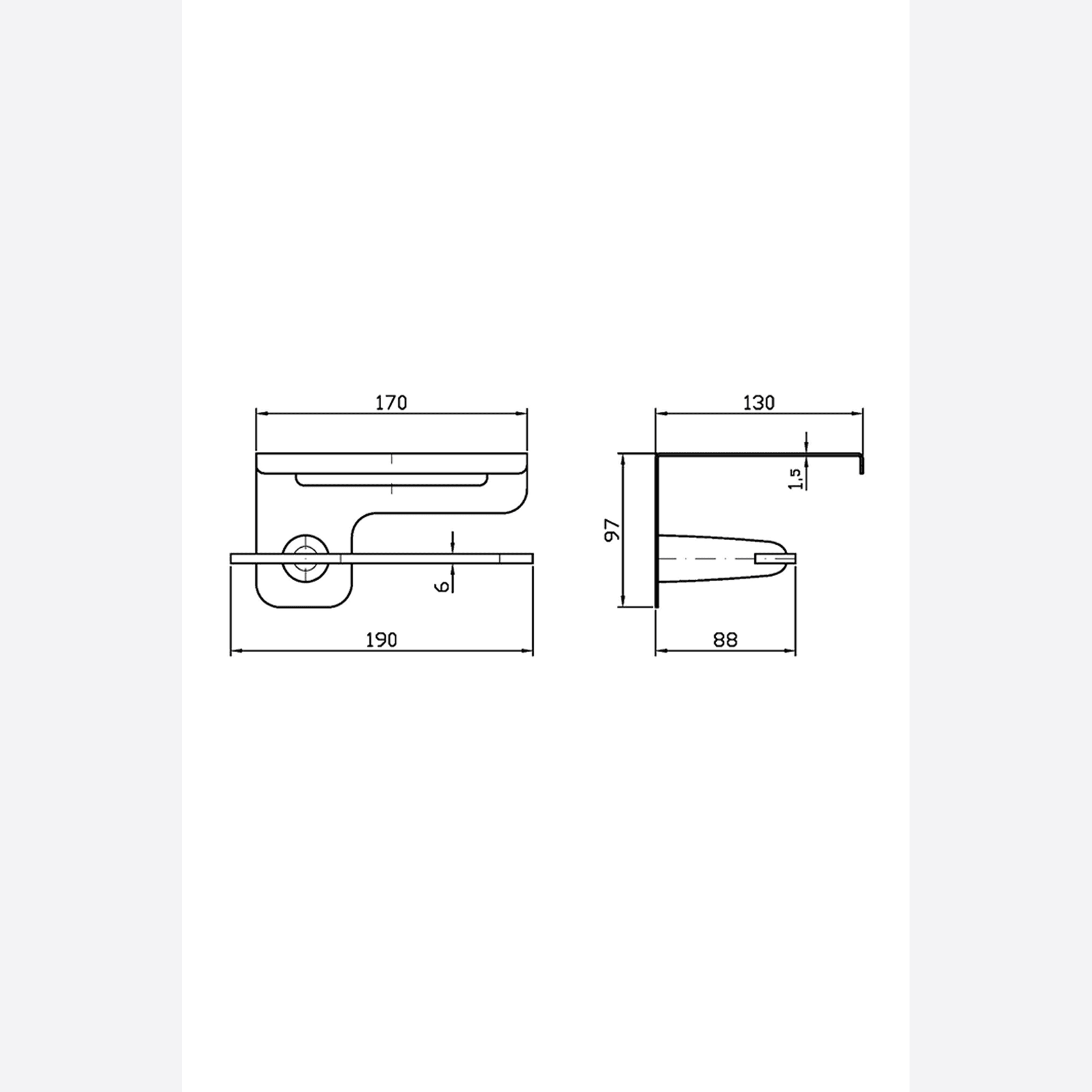 Veloce Toilet Paper Holder With Shelf gallery detail image