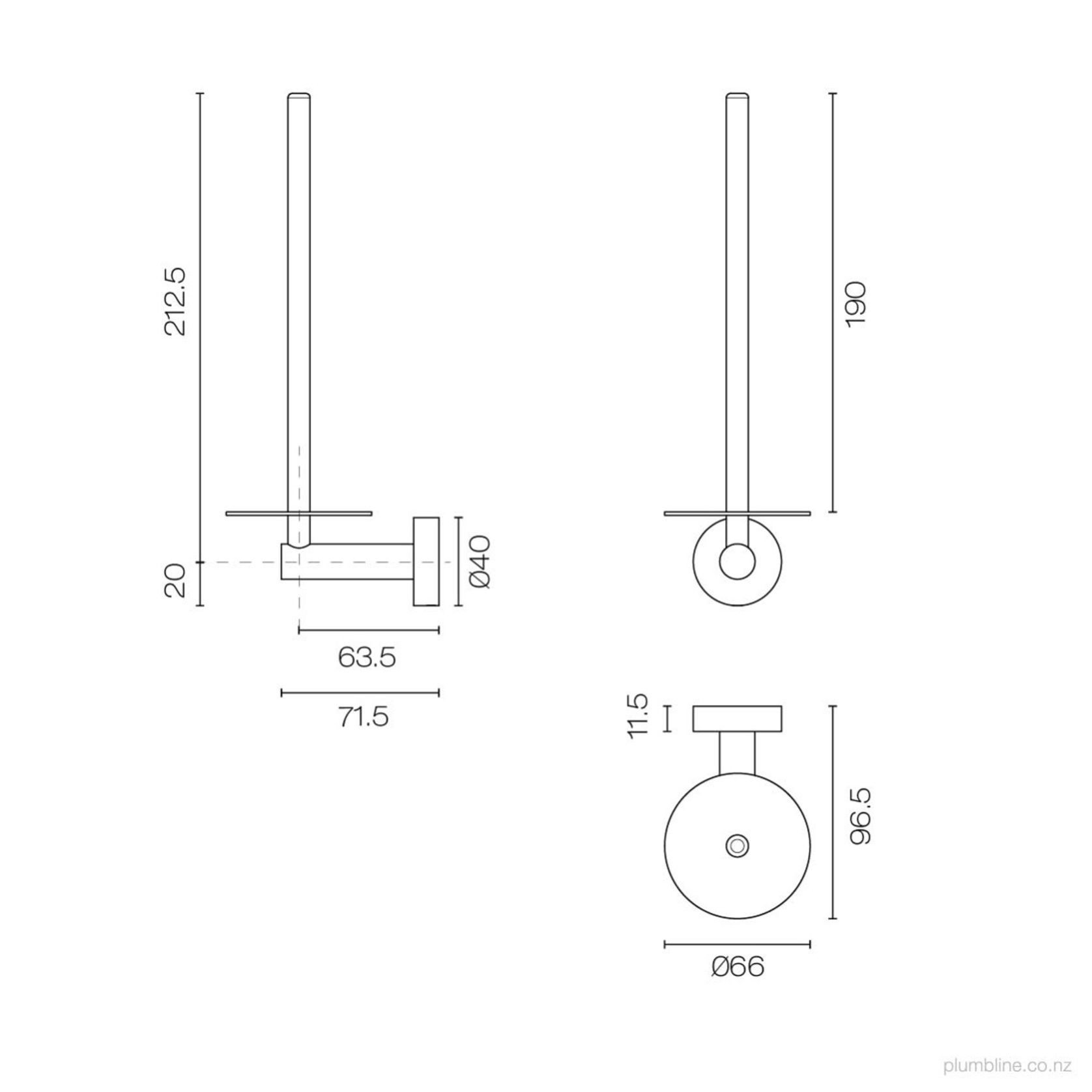 Buddy Vertical Paper Holder 190mm gallery detail image