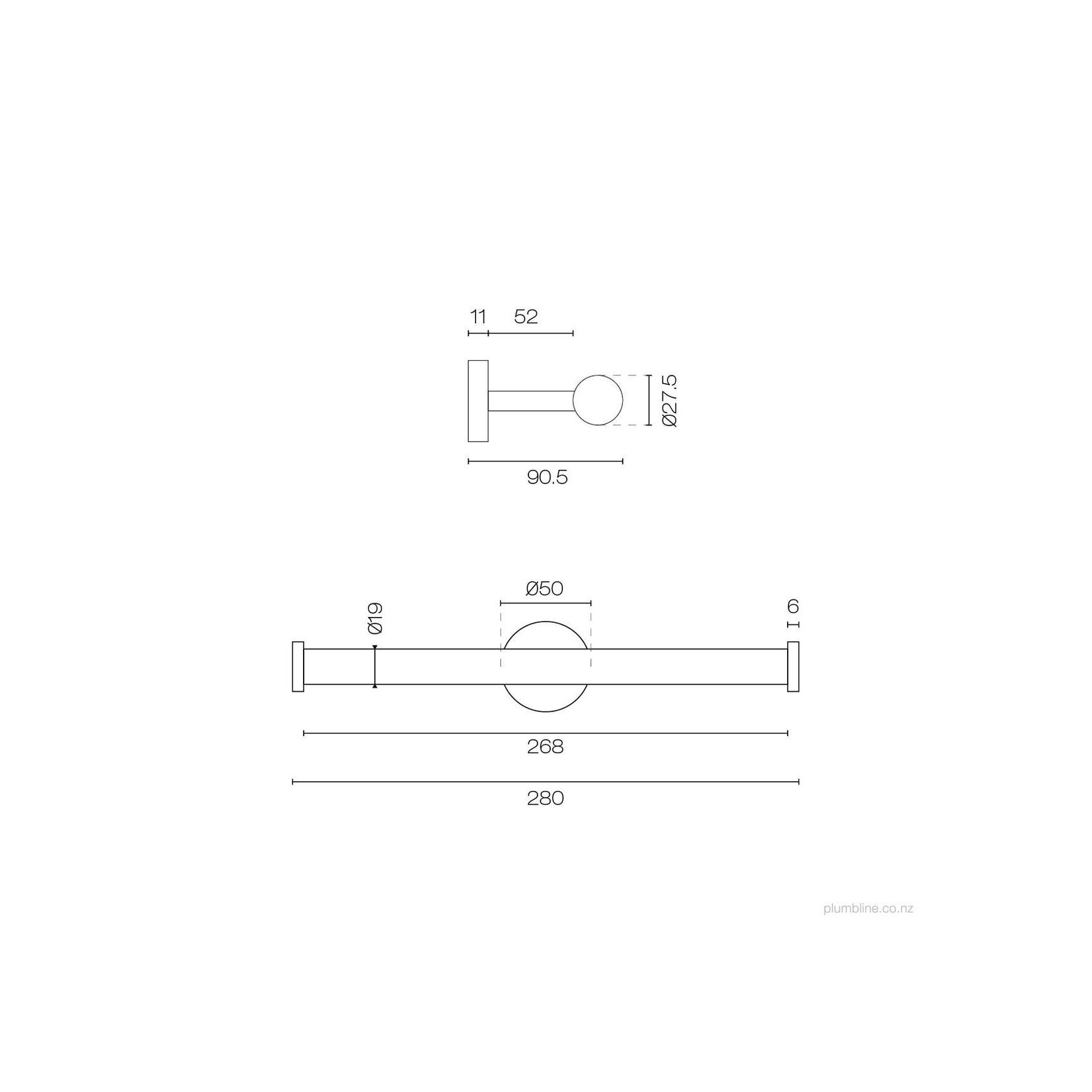 Tube Double Toilet Roll Holder gallery detail image