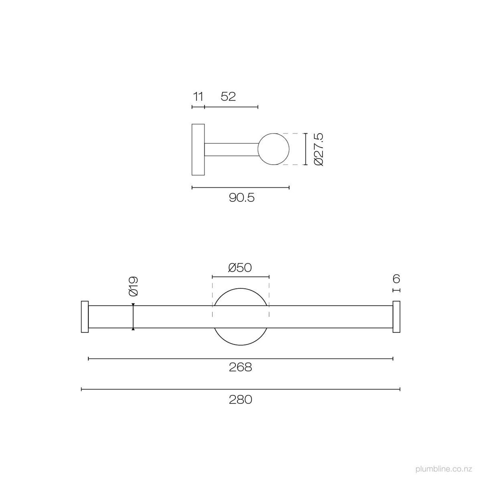 Tube Double Toilet Roll Holder gallery detail image