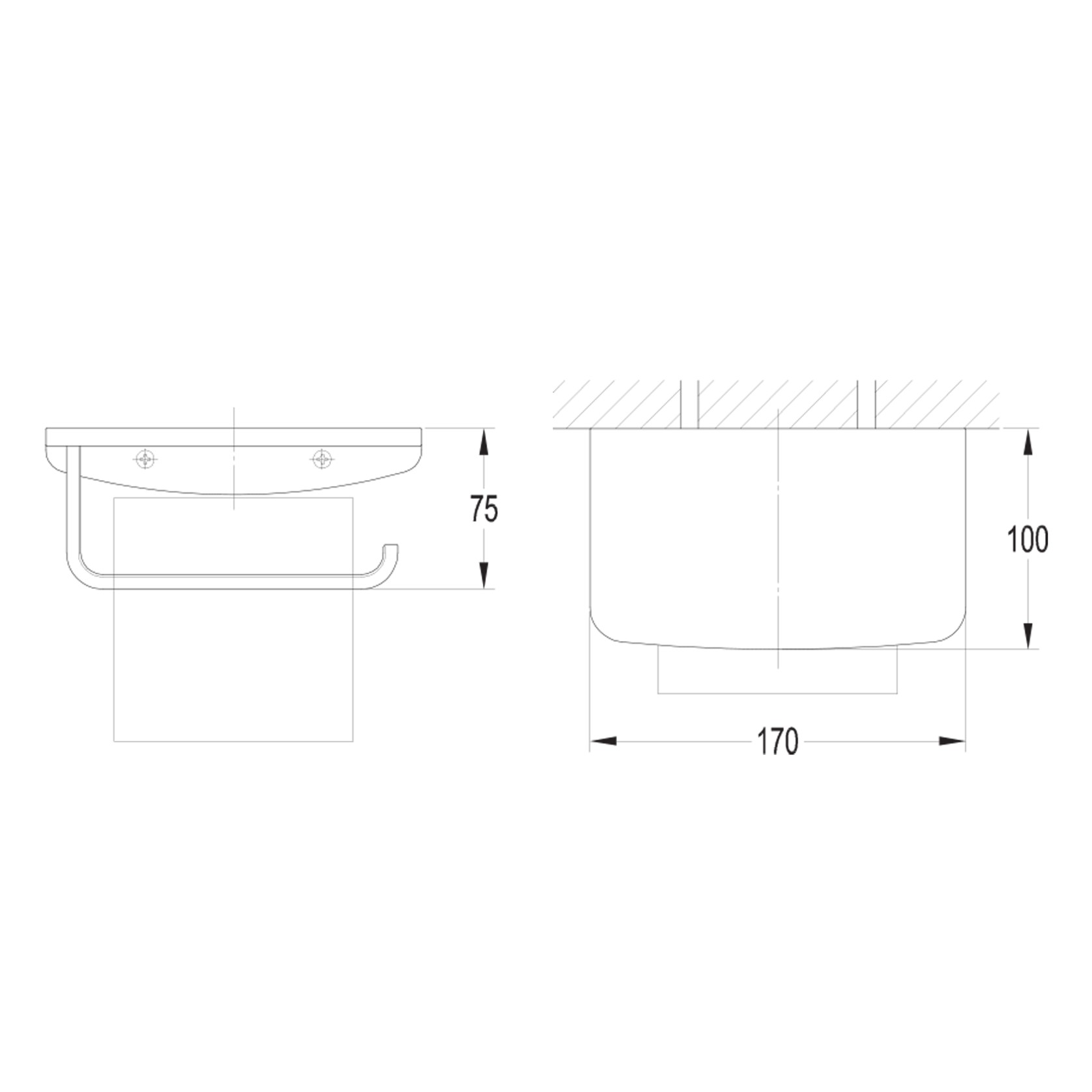 Cubic Toilet Roll Holder With Shelf gallery detail image