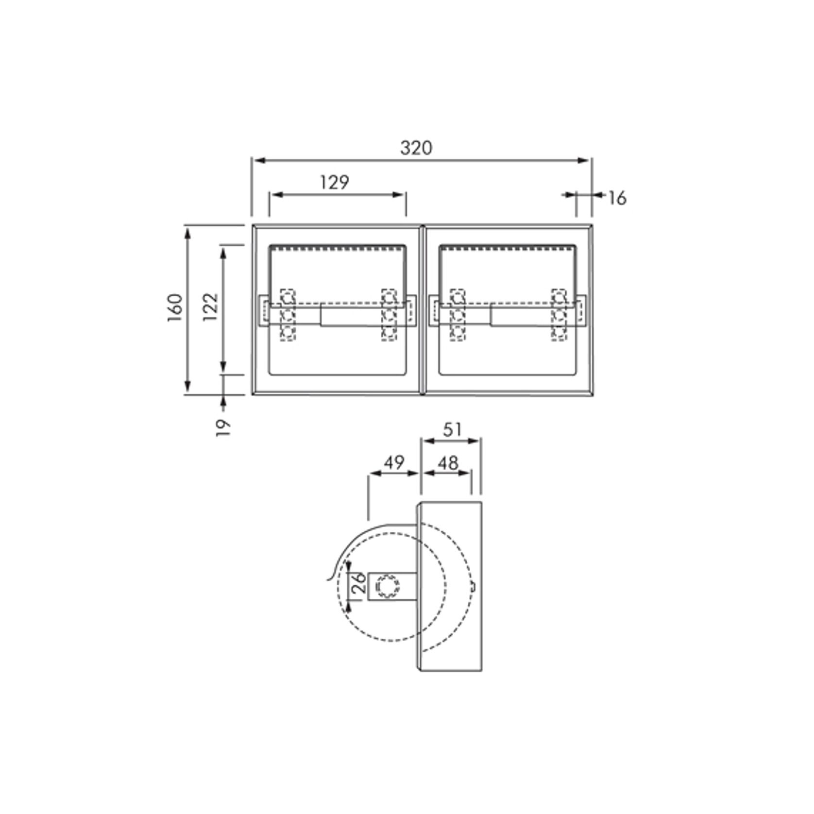 ASI Surface Mounted Double Toilet Roll Dispenser with Hood gallery detail image