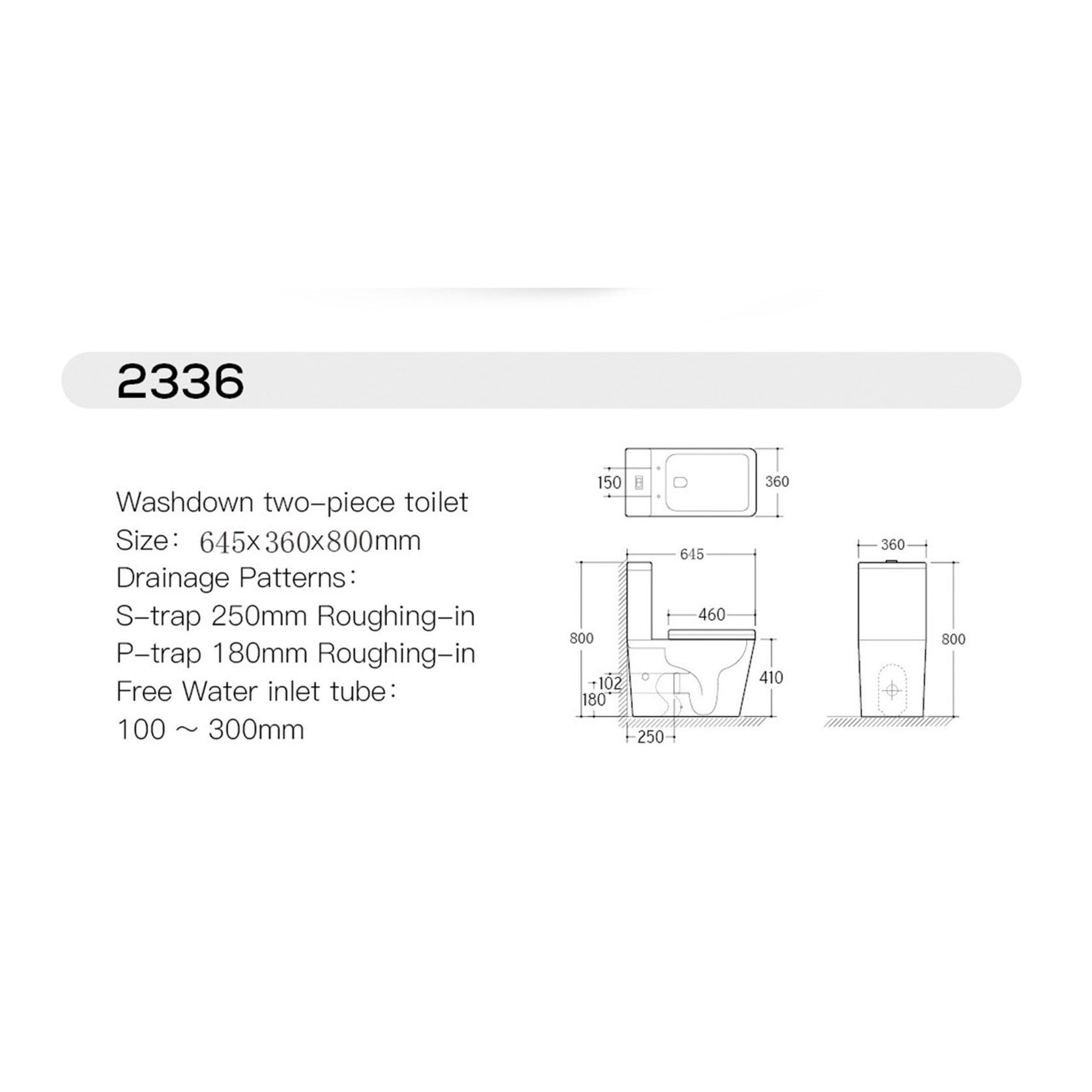 Unika Napoli Square 2 PC Gloss Toilet gallery detail image