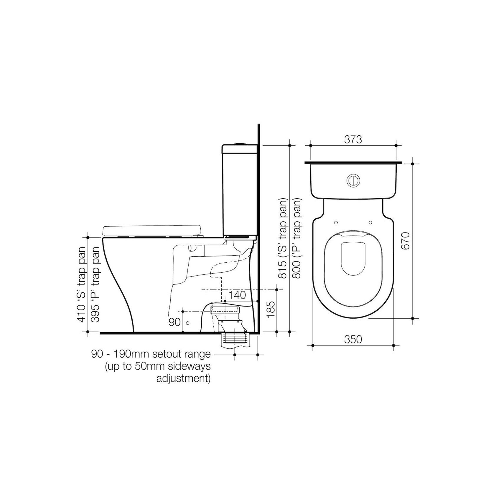 Luna Cleanflush Closed Coupled Toilet Suite gallery detail image