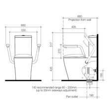 Care 660 Easy Height Cleanflush Double Flap with Armrest Toilet Suite gallery detail image