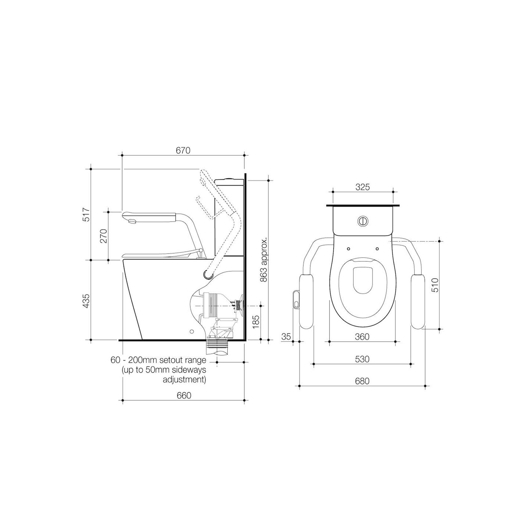 Care 660 Easy Height Cleanflush SF Nurse Call Toilet Suite gallery detail image