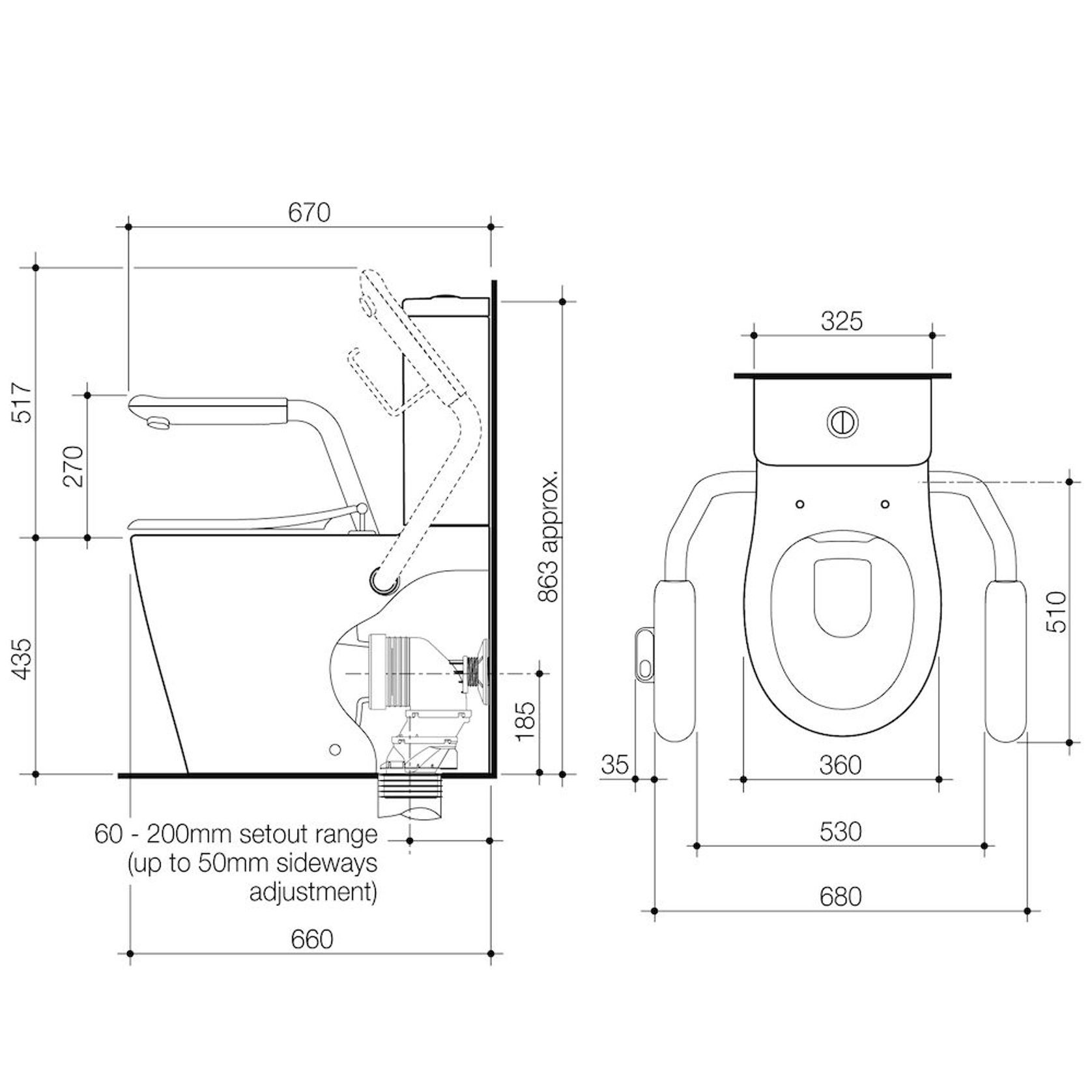 Care 660 Easy Height Cleanflush SF Nurse Call Toilet Suite gallery detail image