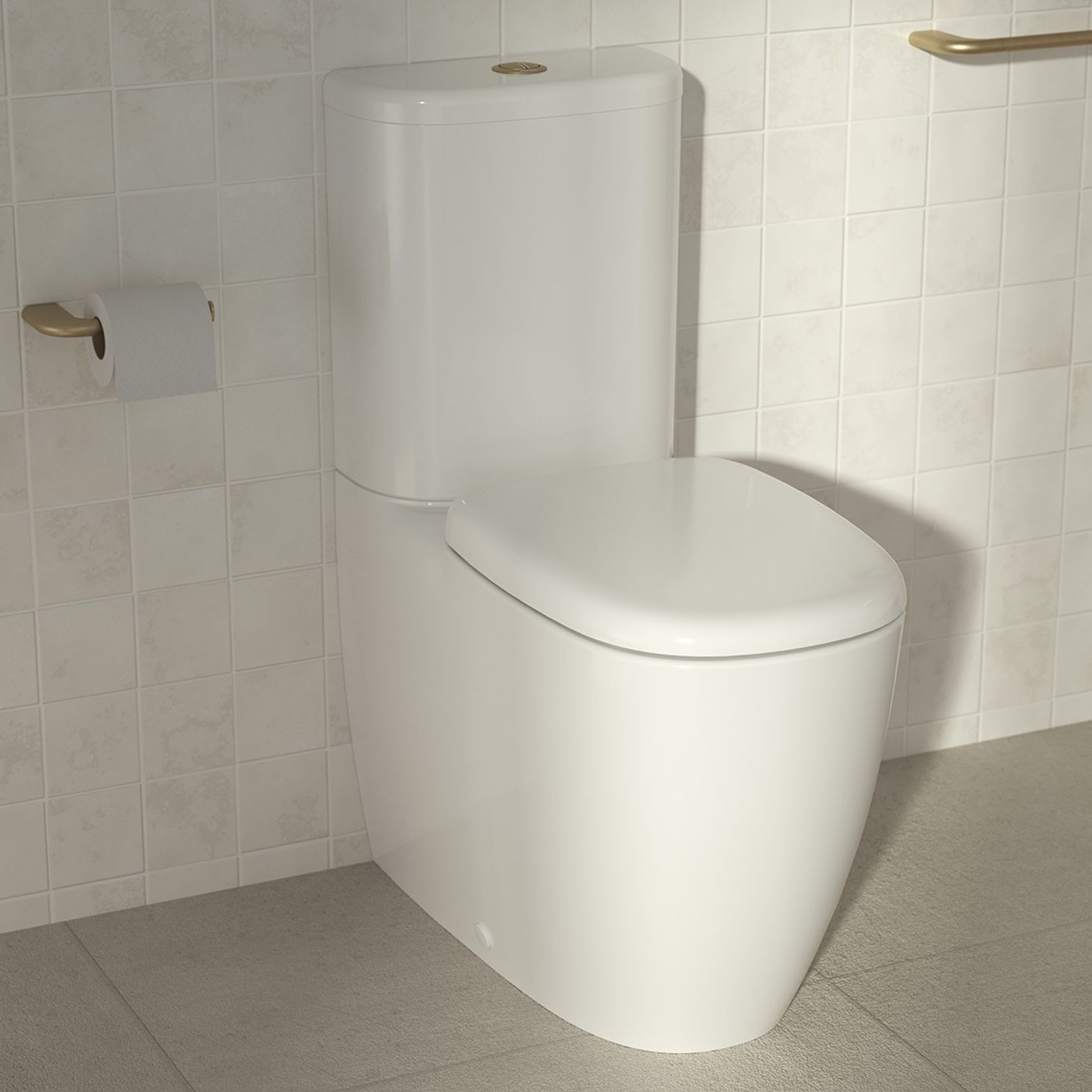 Contura II Cleanflush® Wall Faced Close Coupled BE Suite | White gallery detail image