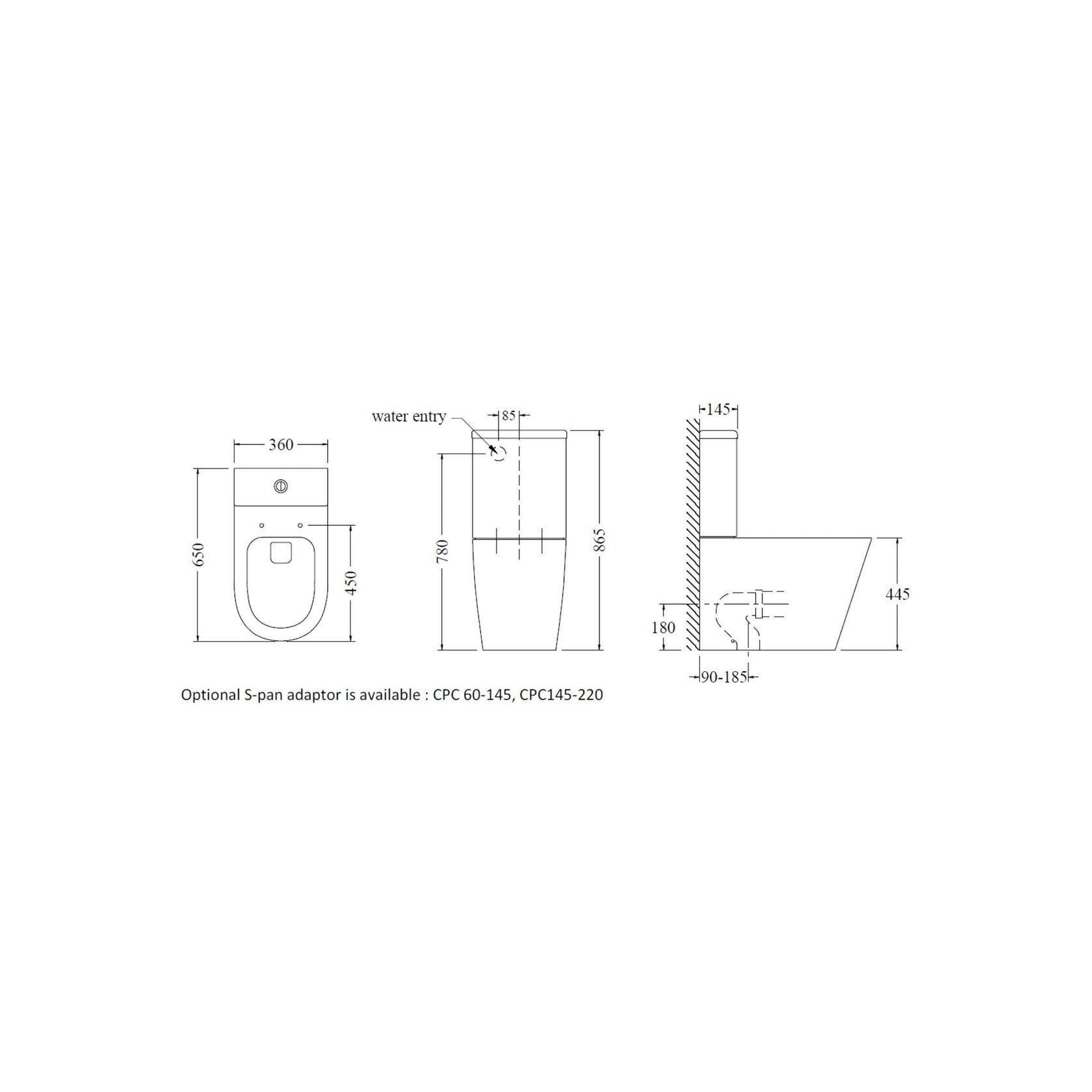 Code Pure Overheight Toilet Suite gallery detail image