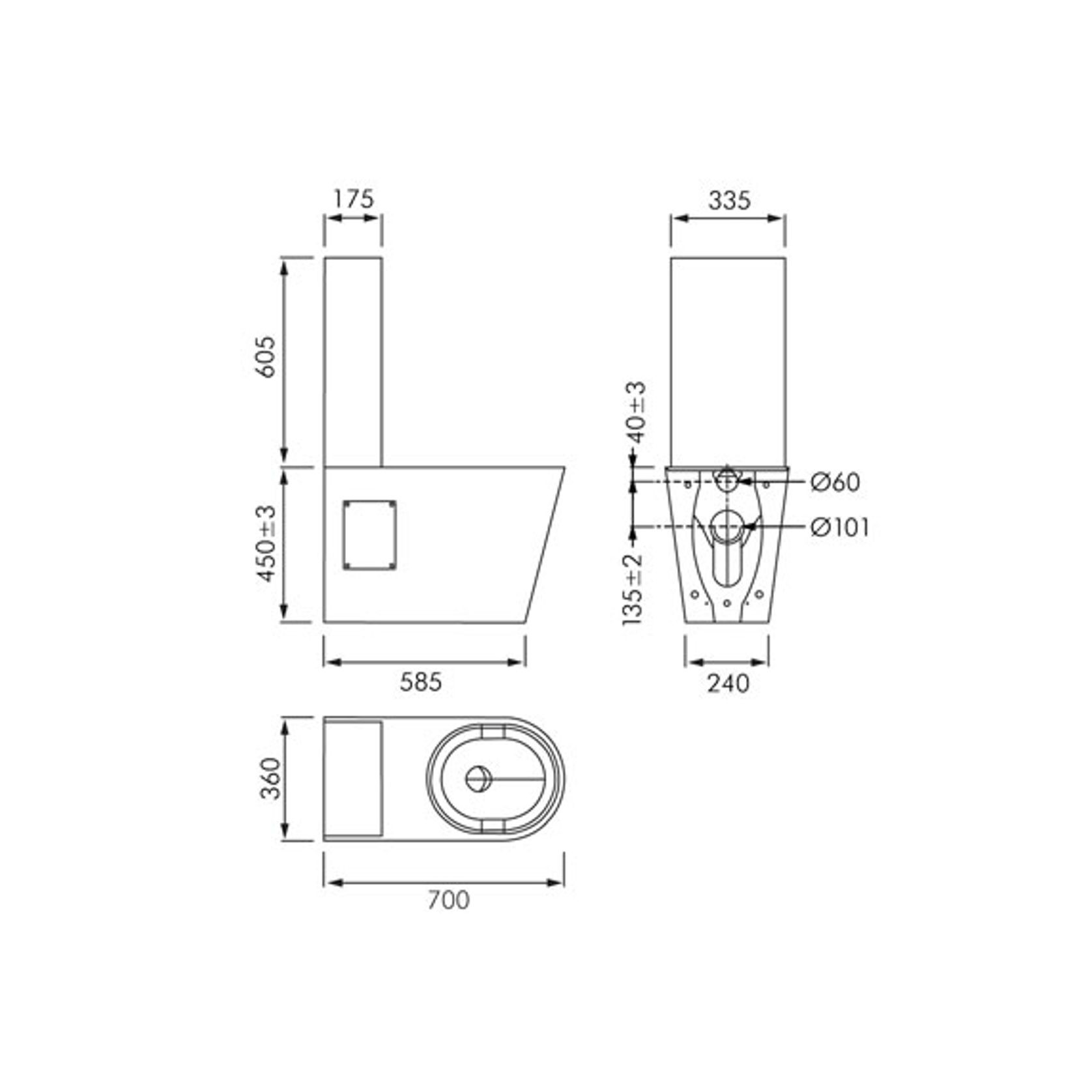 KWC Franke Stainless Steel Accessible Toilet Suite gallery detail image