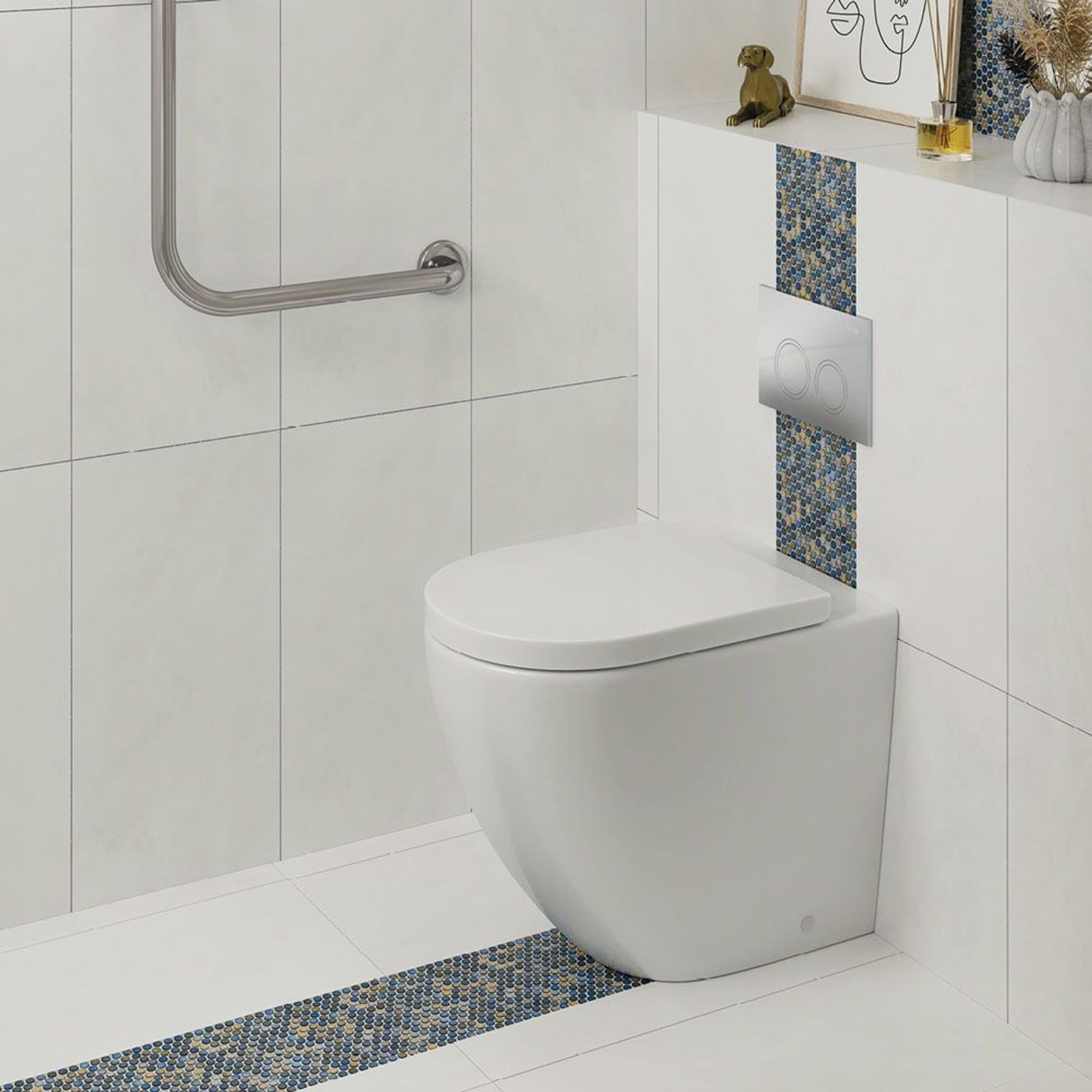 Alix Ambulant Wall-Faced Toilet Suite, Gloss White gallery detail image