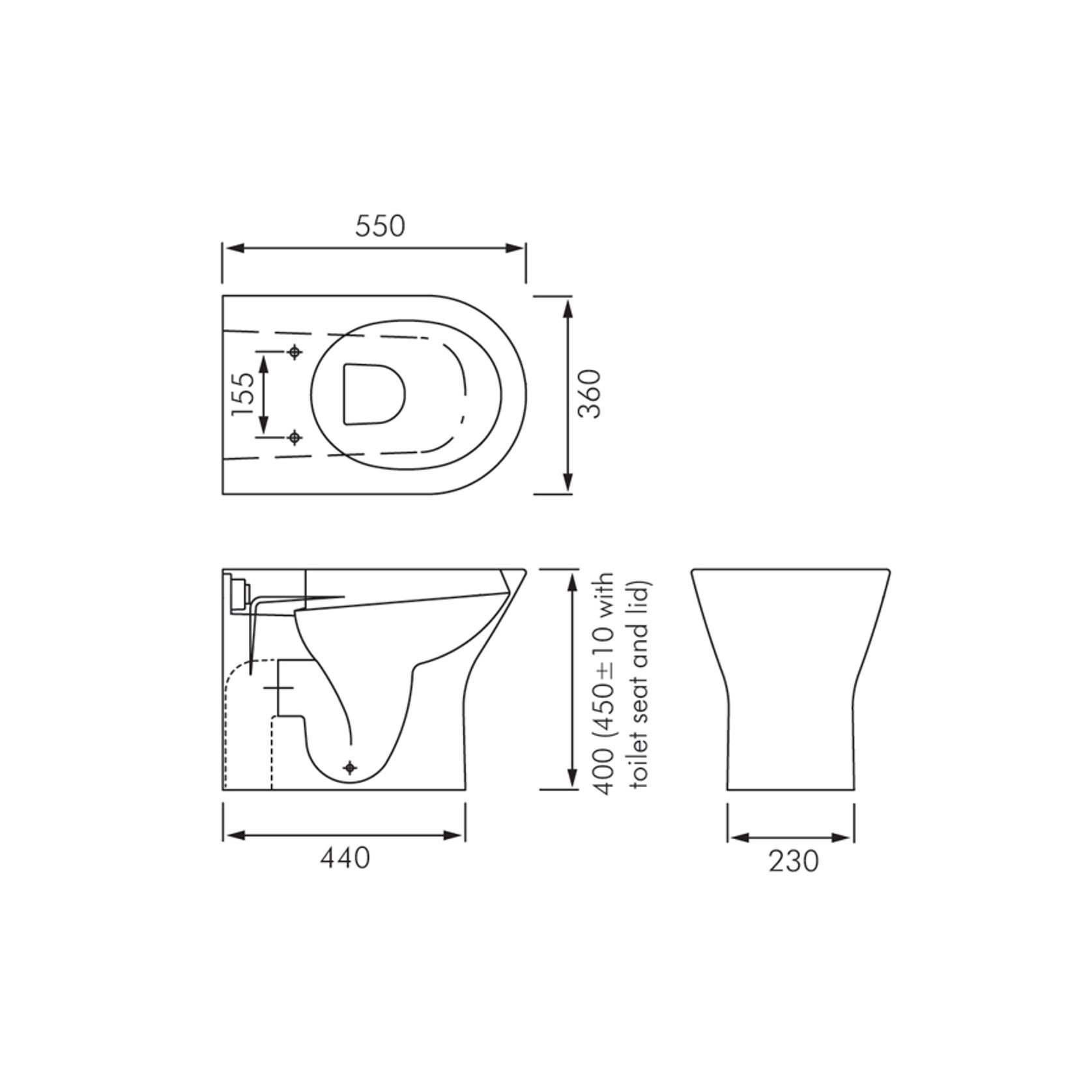 RAK Resort Rimless Wall Faced Toilet Pan gallery detail image