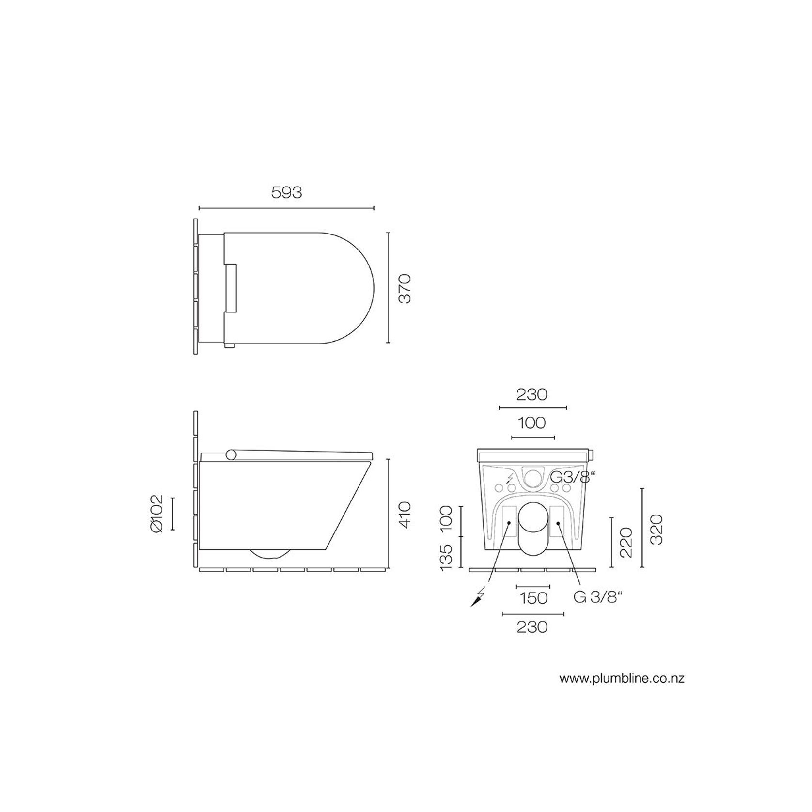 Axent.One Plus Wall Hung Intelligent Shower Toilet gallery detail image