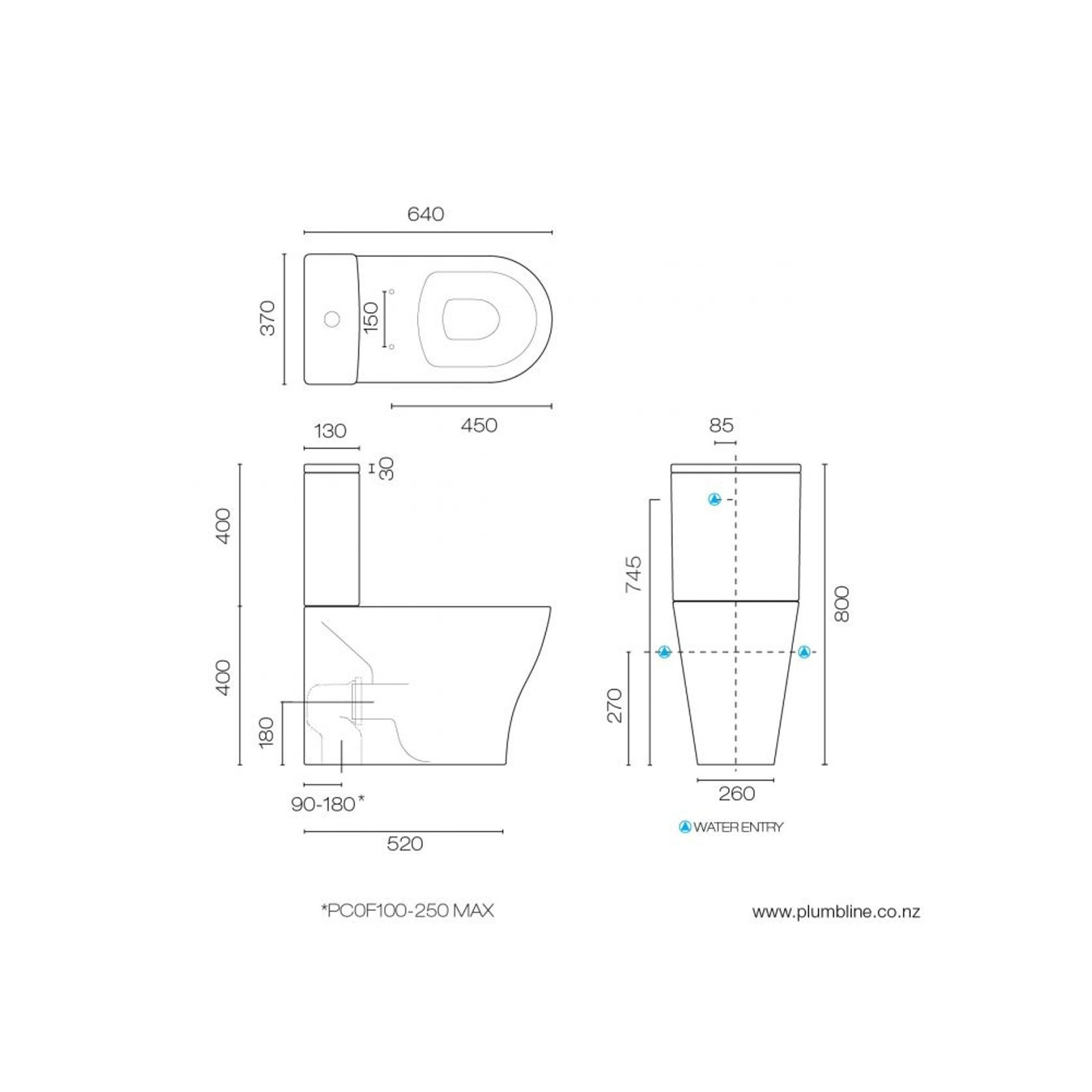 Reflex Rimless Back To Wall Toilet with Bidet Seat gallery detail image