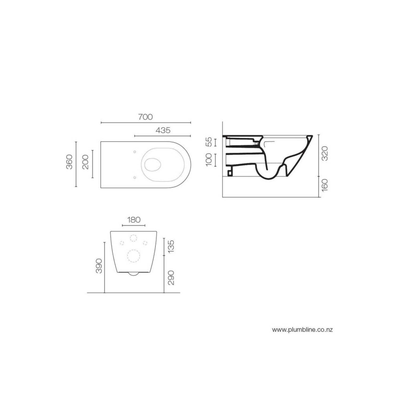 Sfera 70 Rimless Wall Hung Toilet With White Seat Ring gallery detail image