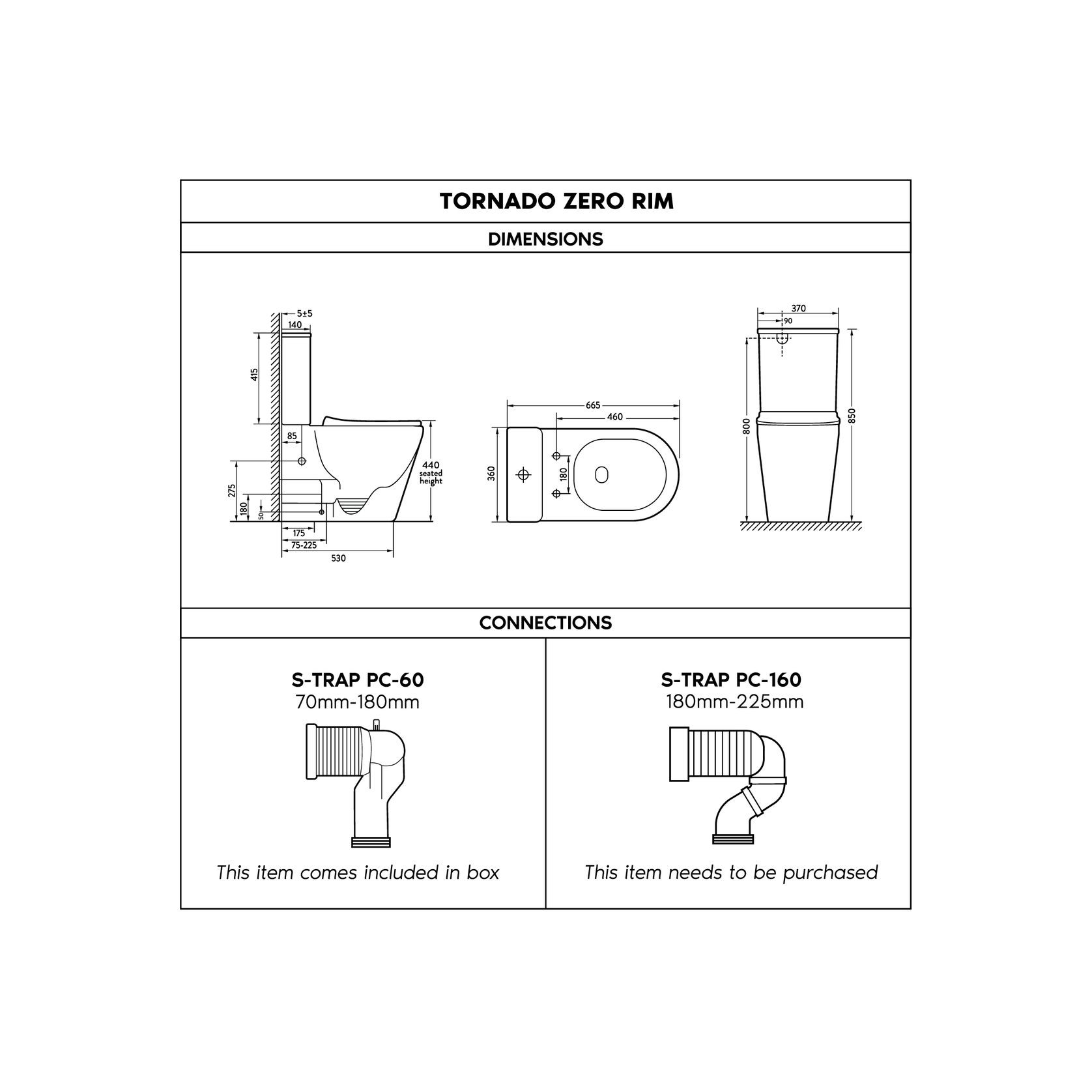 Tornado Zero Rim Toilet Suite in Matte White gallery detail image