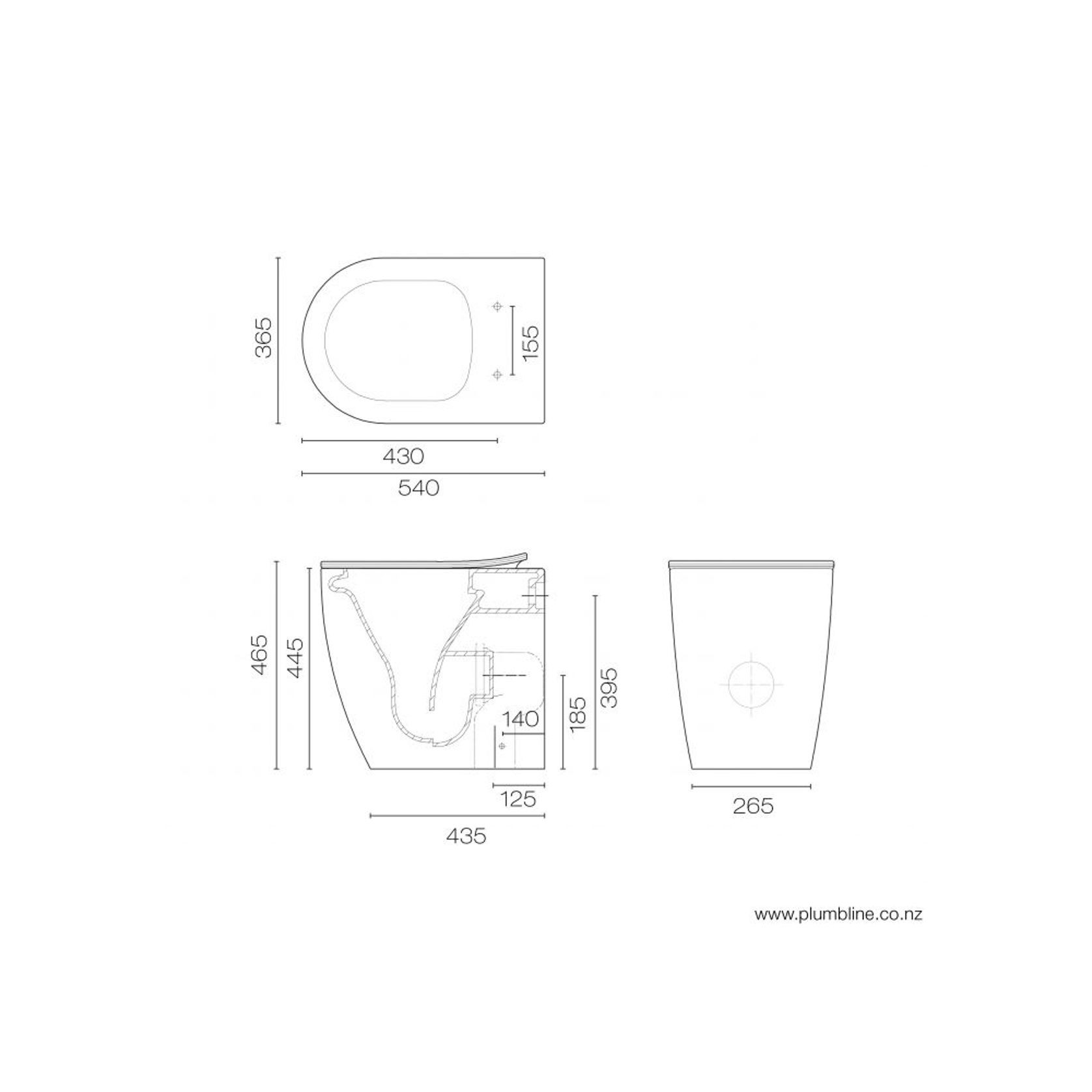 Zen Rimless Overheight Floor Mount Toilet gallery detail image