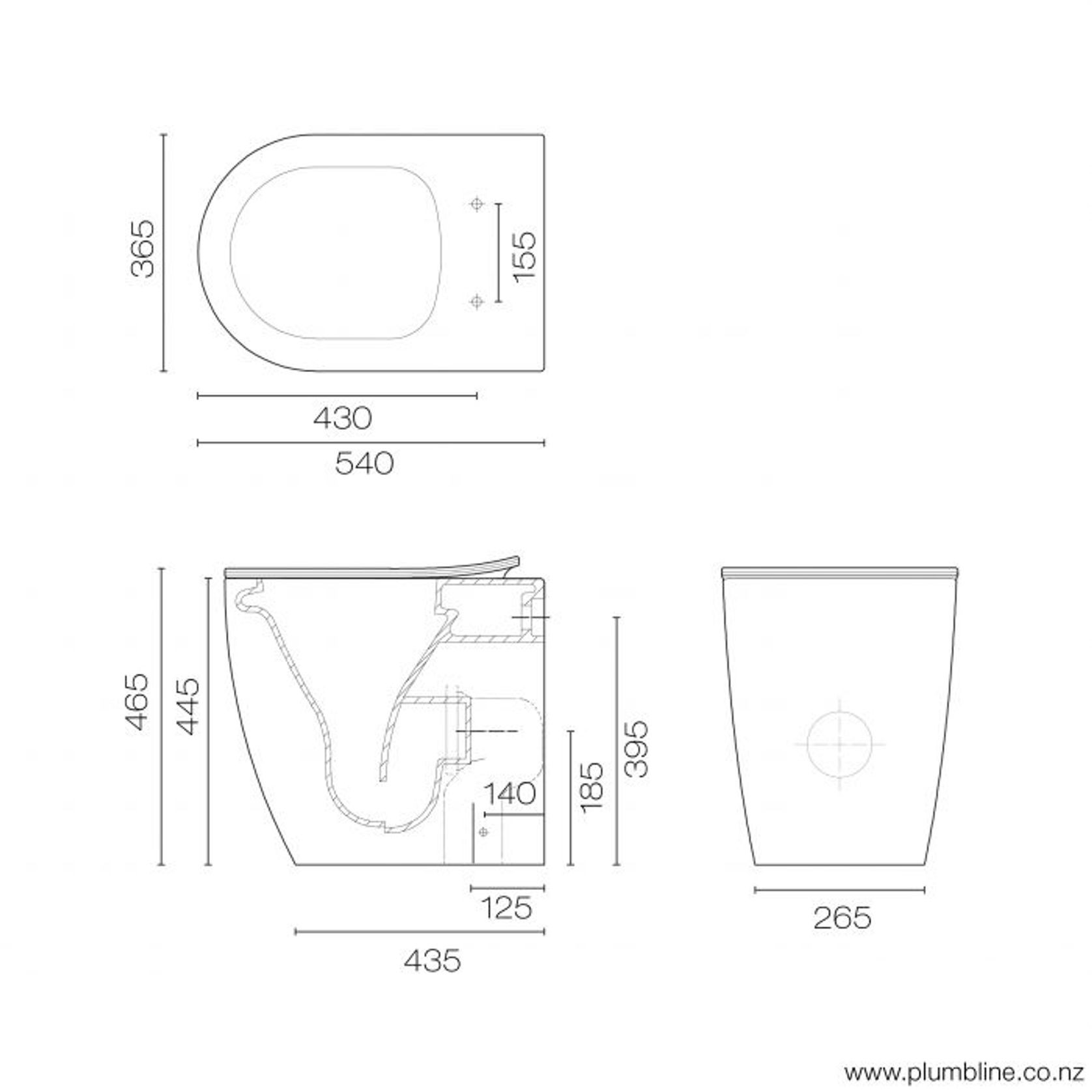 Zen Rimless Overheight Floor Mount Toilet gallery detail image