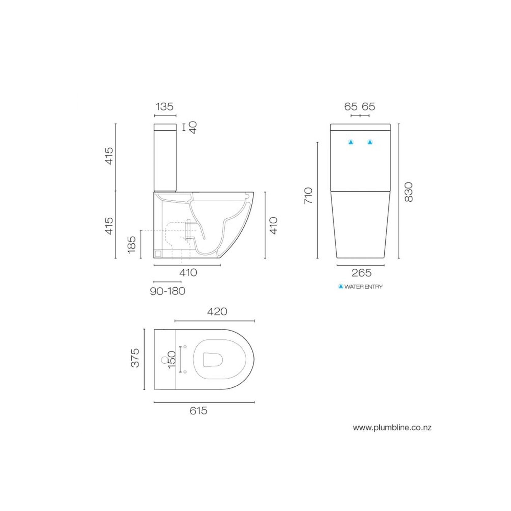 Zen Rimless Back To Wall Toilet Suite Standard Seat gallery detail image