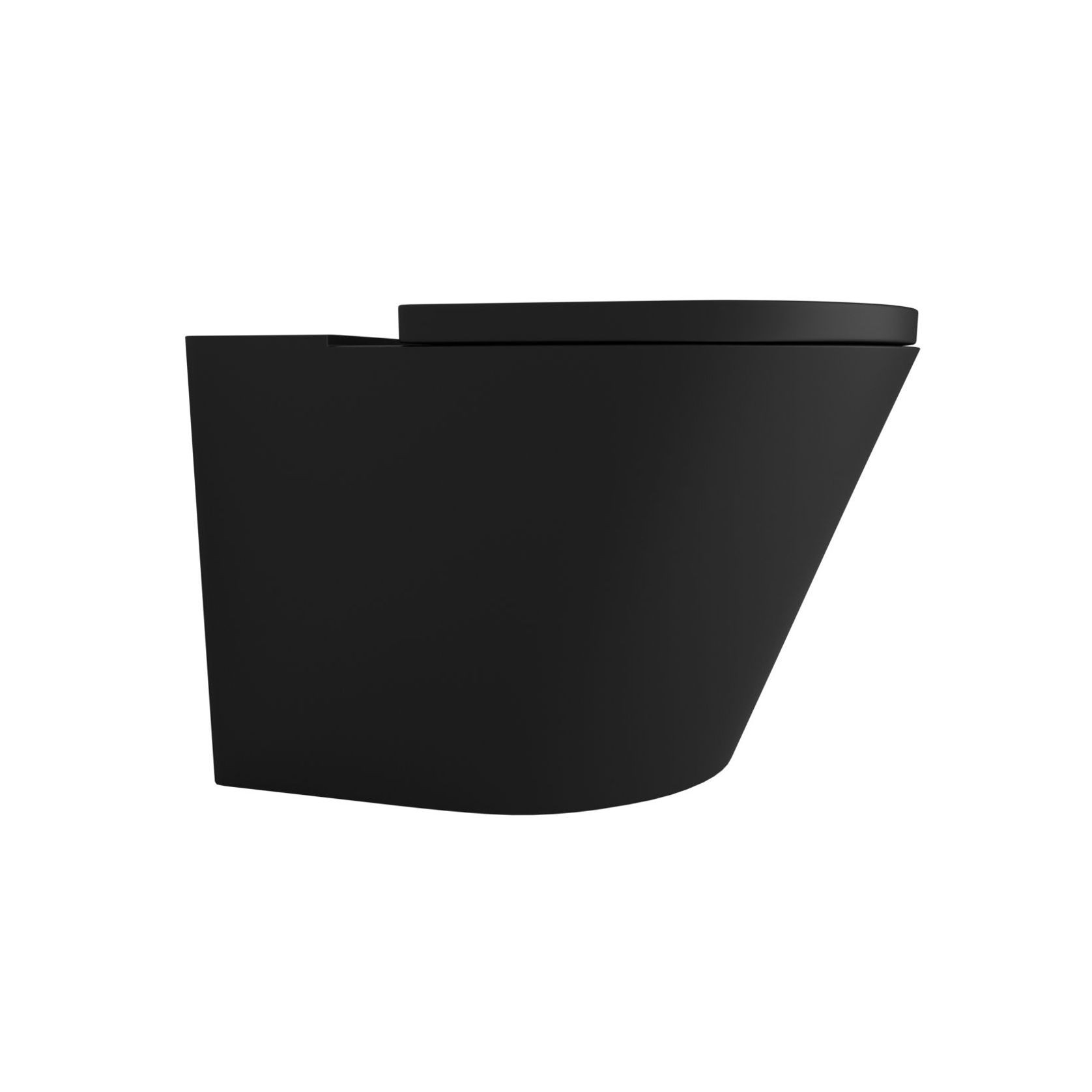 Vivo Floor Mounting Pan Thick Seat Rimless Matte Black gallery detail image