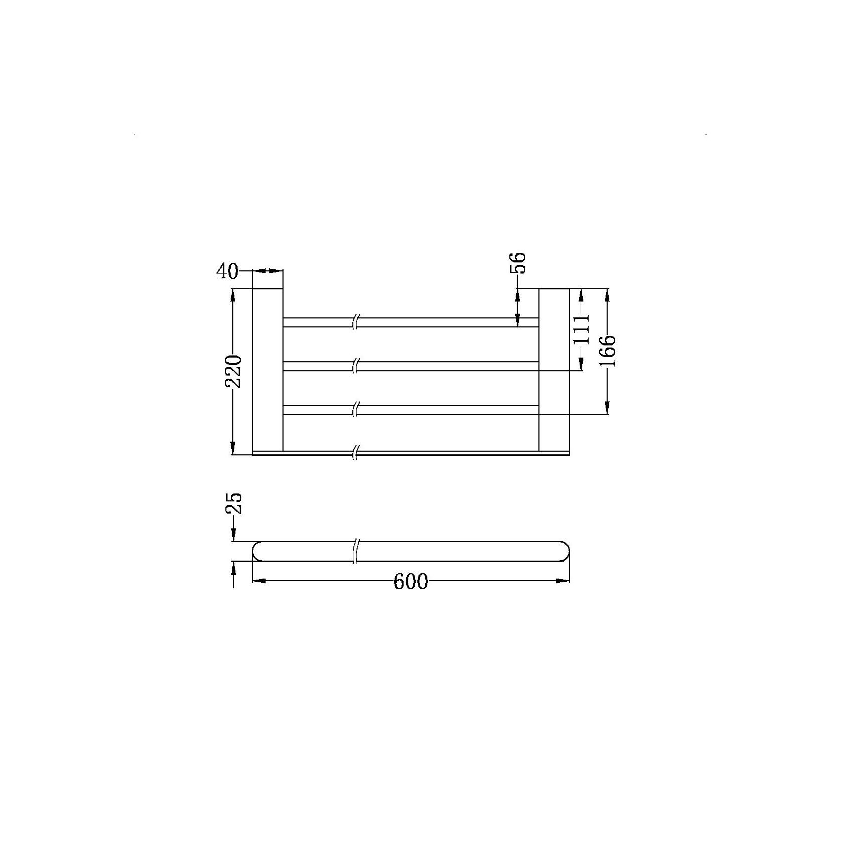 Bianca Towel Rack | Brushed Nickel gallery detail image
