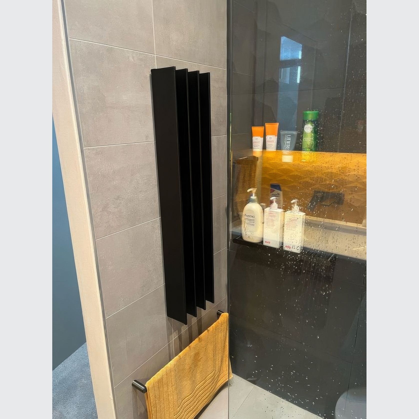 Gordon Heated Towel Rail | Black gallery detail image