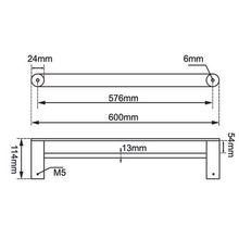 Rushy Double Towel Rail 600mm Matte Black gallery detail image