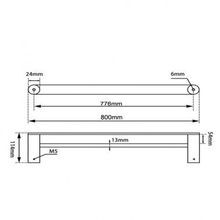 Rushy Double Towel Rail 800mm Gun Metal Grey gallery detail image