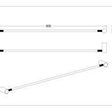 Caddence Single Towel Rail 800mm Brushed Nickel gallery detail image